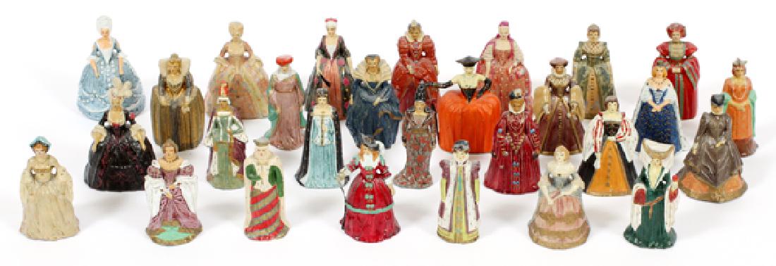 LEAD FIGURES WITH A SHADOW BOX SHELF, 28 FIGURES (1 of 6)