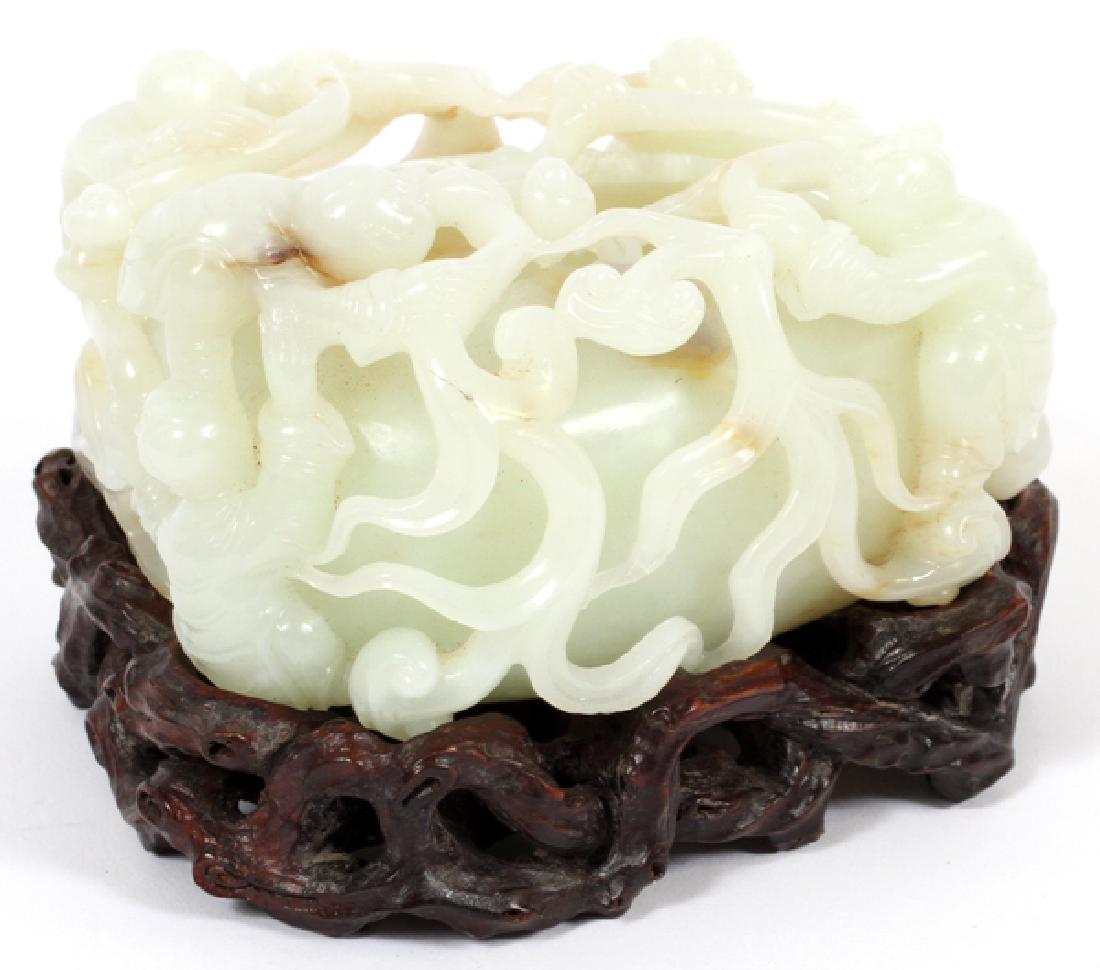 CHINESE HAND CARVED JADE BRUSH WASHER BOWL (1 of 3)