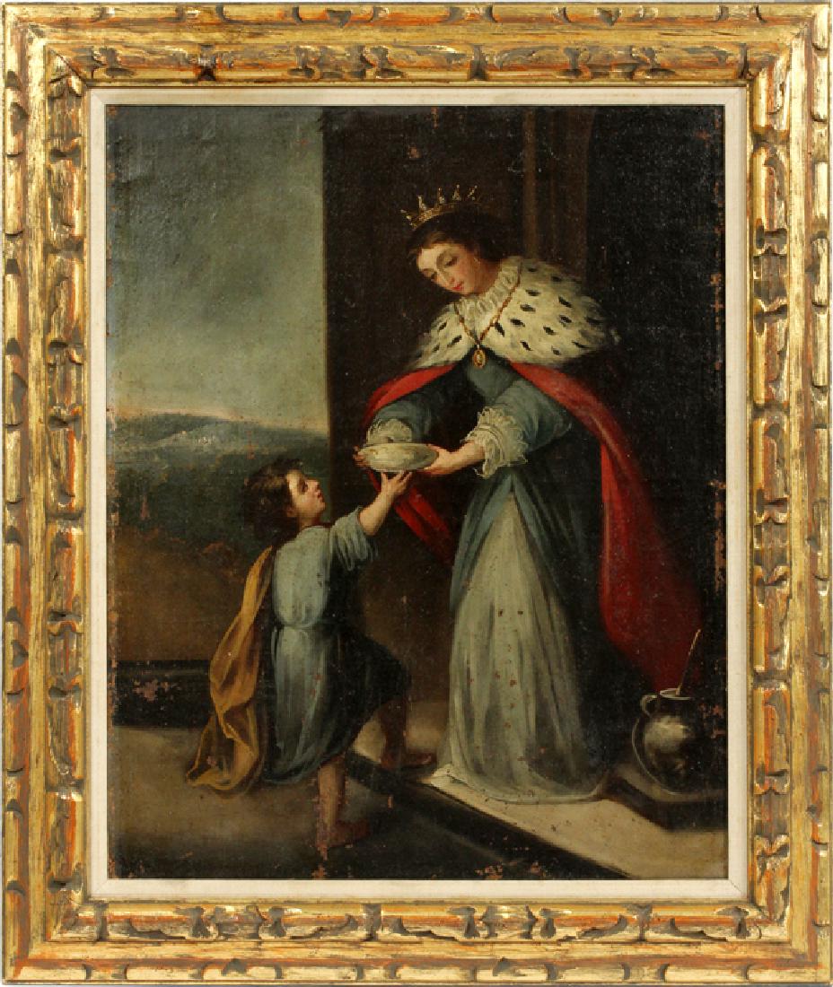 19TH.C. OIL ON CANVAS QUEEN AND PRINCE (1 of 4)