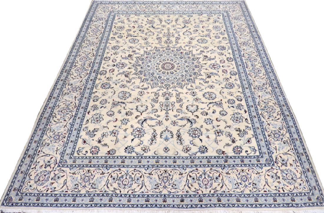 PERSIAN NAIN WOOL ORIENTAL RUG 1970 W 9.6 L 12.5' (1 of 6)
