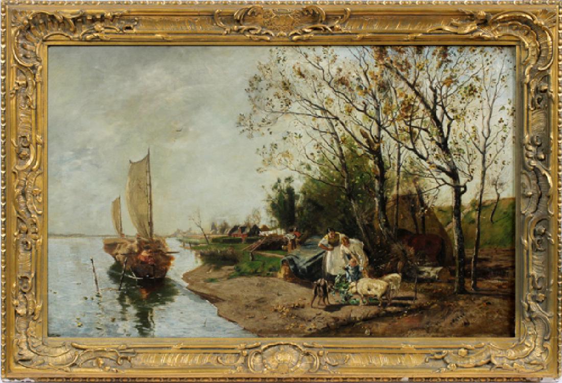 DUTCH SCHOOL OIL ON CANVAS CIRCA 1910 (1 of 4)