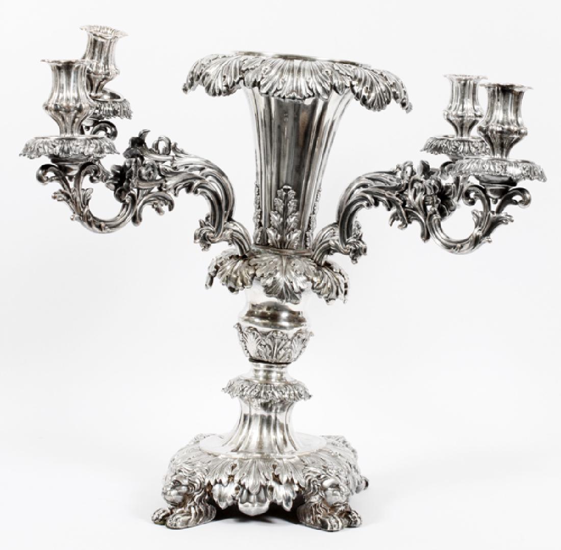 SHEFFIELD PLATE FOUR LIGHT CANDELABRA C1850 H 20" (1 of 5)