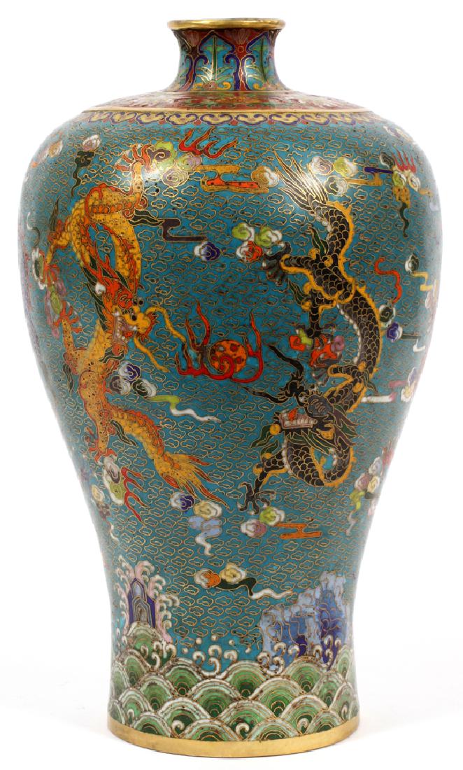 CHINESE CLOISONNE ENAMEL MEIPING VASE (1 of 4)