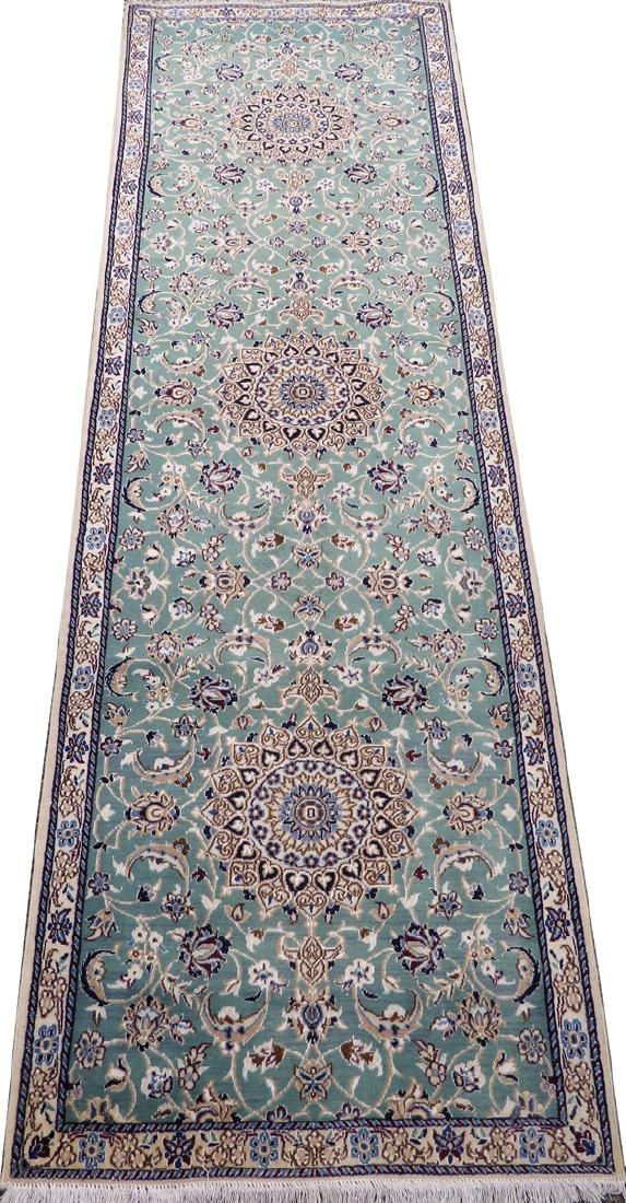 PERSIAN NAIN HANDWOVEN WOOL AND SILK RUNNER (1 of 5)