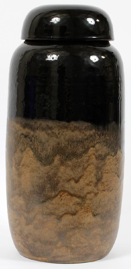 BRUNO GAMBONE STONEWARE COVERED URN (1 of 2)