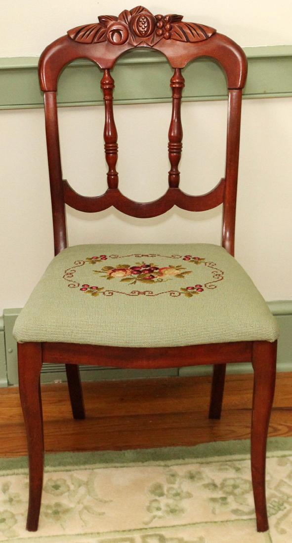 VICTORIAN STYLE MAHOGANY SPINDLE BACK SIDE CHAIR (1 of 2)