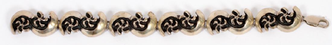 STERLING SILVER CUSTOM CARVED LINK BRACELET (1 of 2)