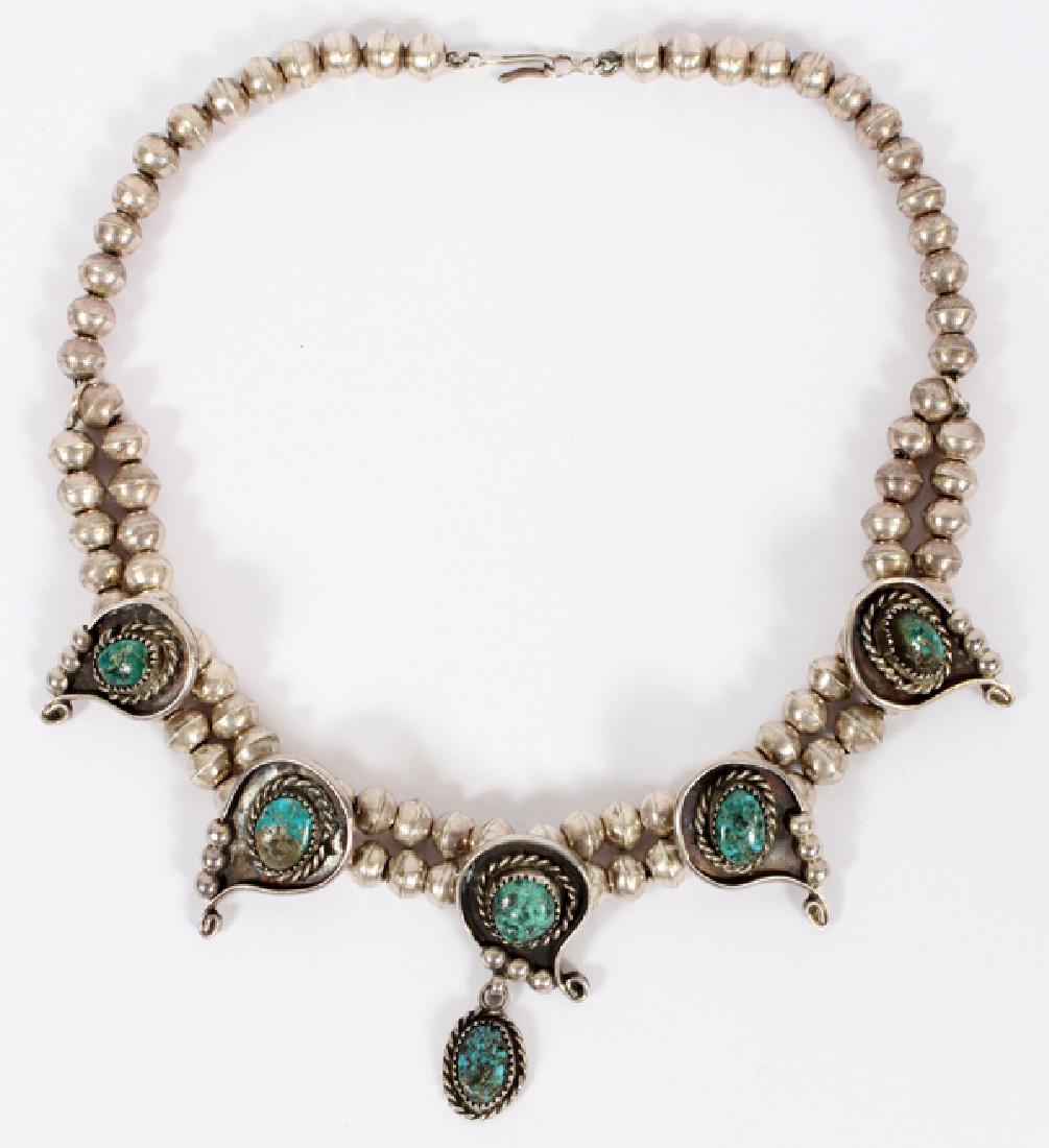 MINI SQUASH BLOSSOM STYLE STERLING SILVER NECKLACE (1 of 2)