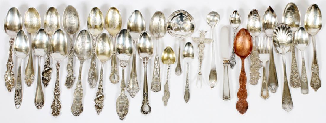 STERLING SILVER SOUVENIR TEASPOONS, 14 (1 of 2)
