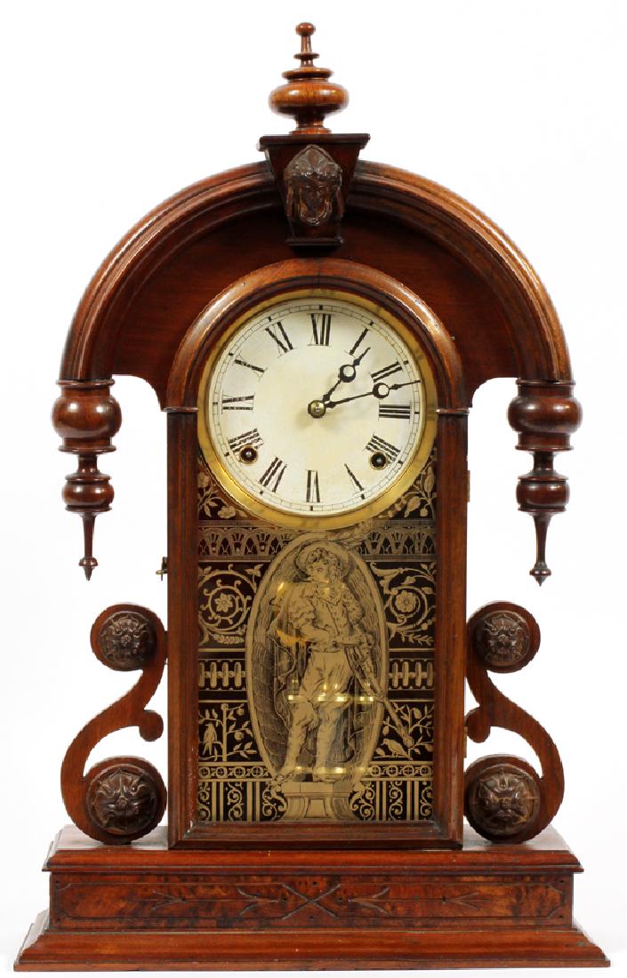 ANSONIA 'PARISIAN' VICTORIAN WALNUT MANTLE CLOCK (1 of 4)