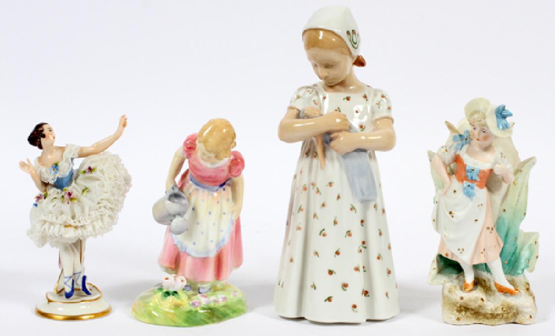 CONTINENTAL PORCELAIN FIGURES, 4 PIECES (1 of 3)