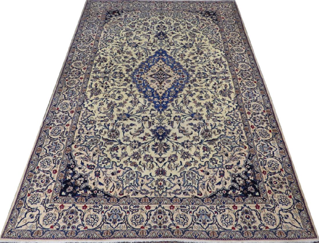 PERSIAN NAIN HANDWOVEN WOOL AND SILK RUG (1 of 6)