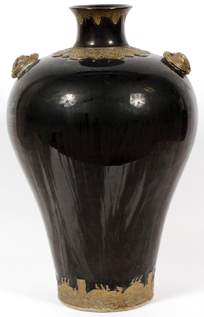 CHINESE PORCELAIN BALUSTER VASE, H 20", DIA 12" (1 of 3)