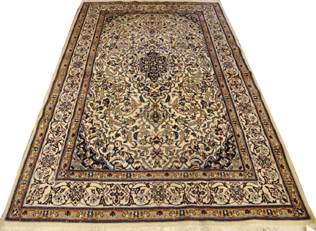 PERSIAN NAIN RUG, C. 1980, W 6.8', L 10.1' (1 of 3)