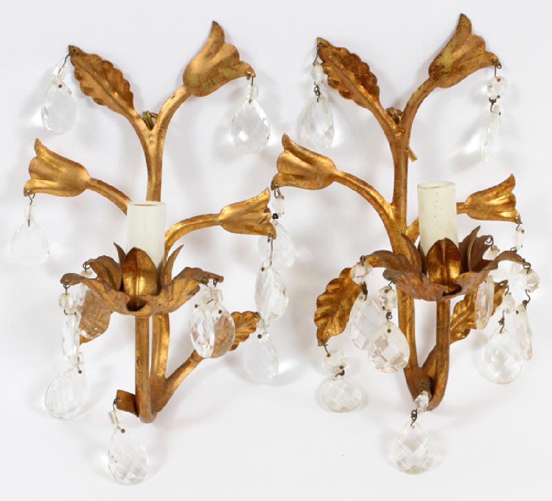 FRENCH STYLE, BRASS WALL SCONCES, MODERN, PAIR (1 of 3)