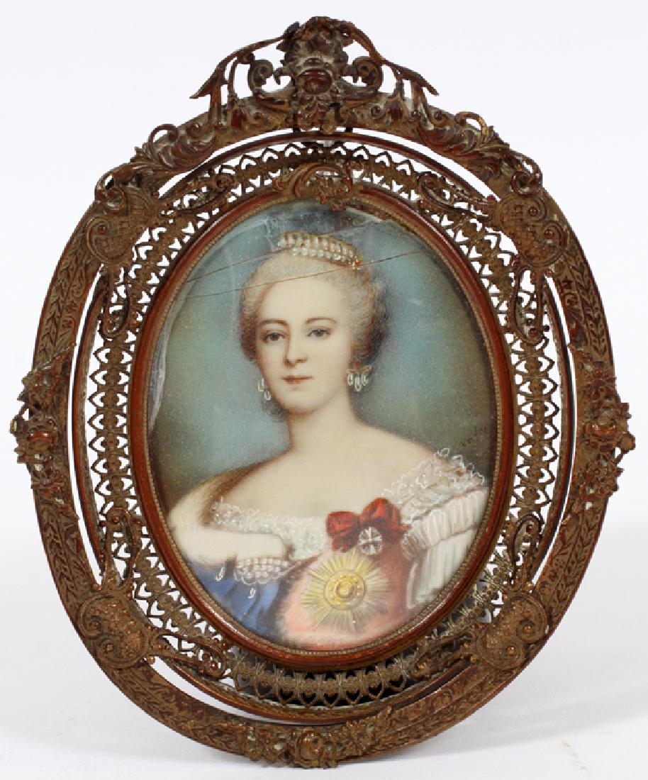 SIGNED GEORGIAN STYLE MINIATURE PORTAIT (1 of 3)