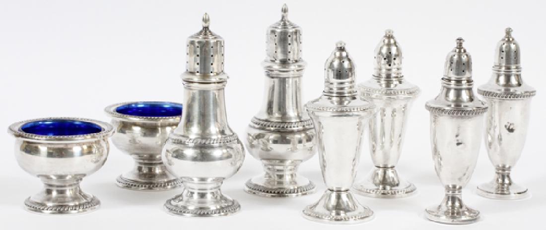 STERLING SALT & PEPPER, 8 PCS. (1 of 2)