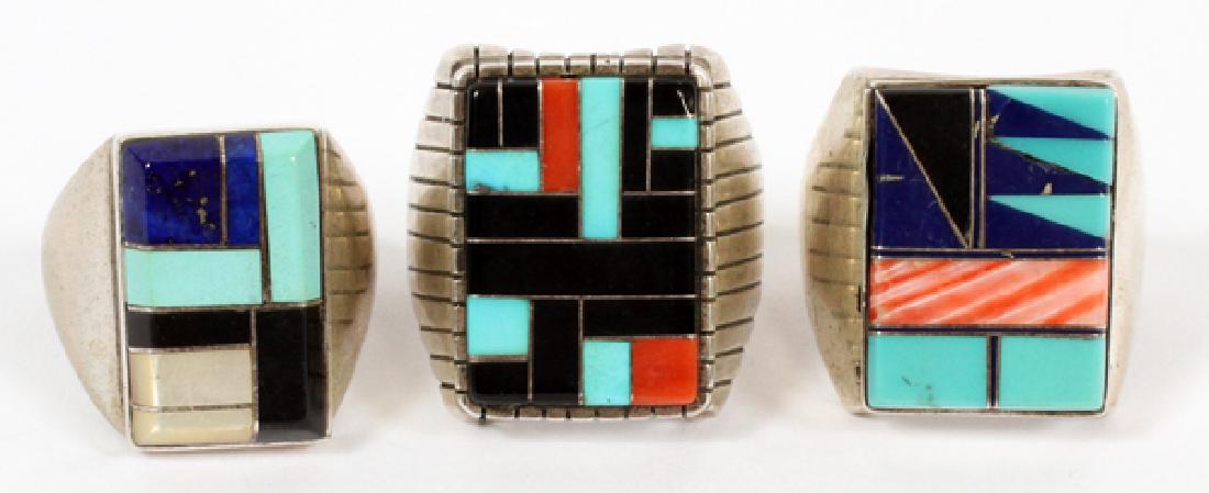 NAVAJO STERLING & TURQUOISE RINGS, 3 (1 of 2)