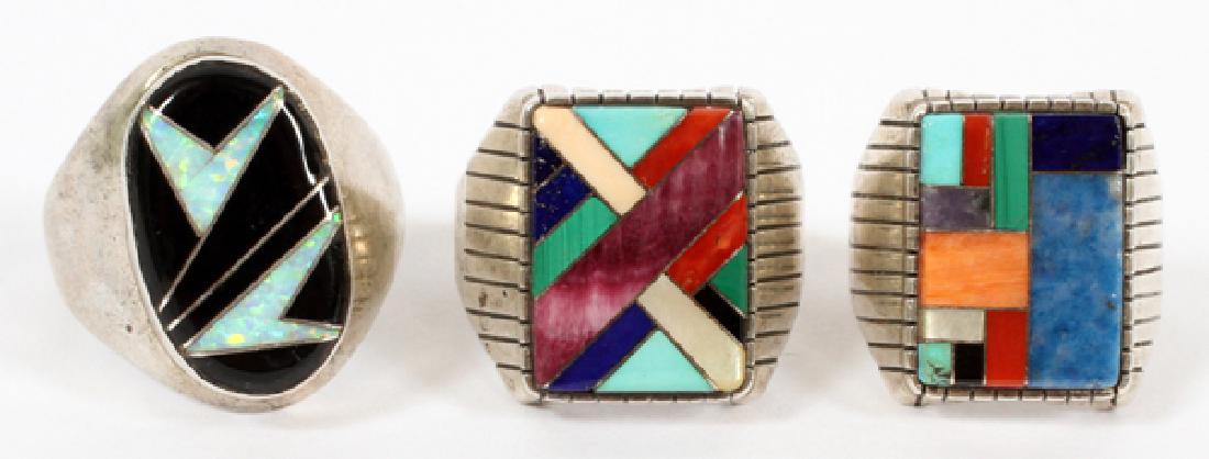 NAVAJO STERLING & TURQUOISE RINGS, 3 (1 of 2)