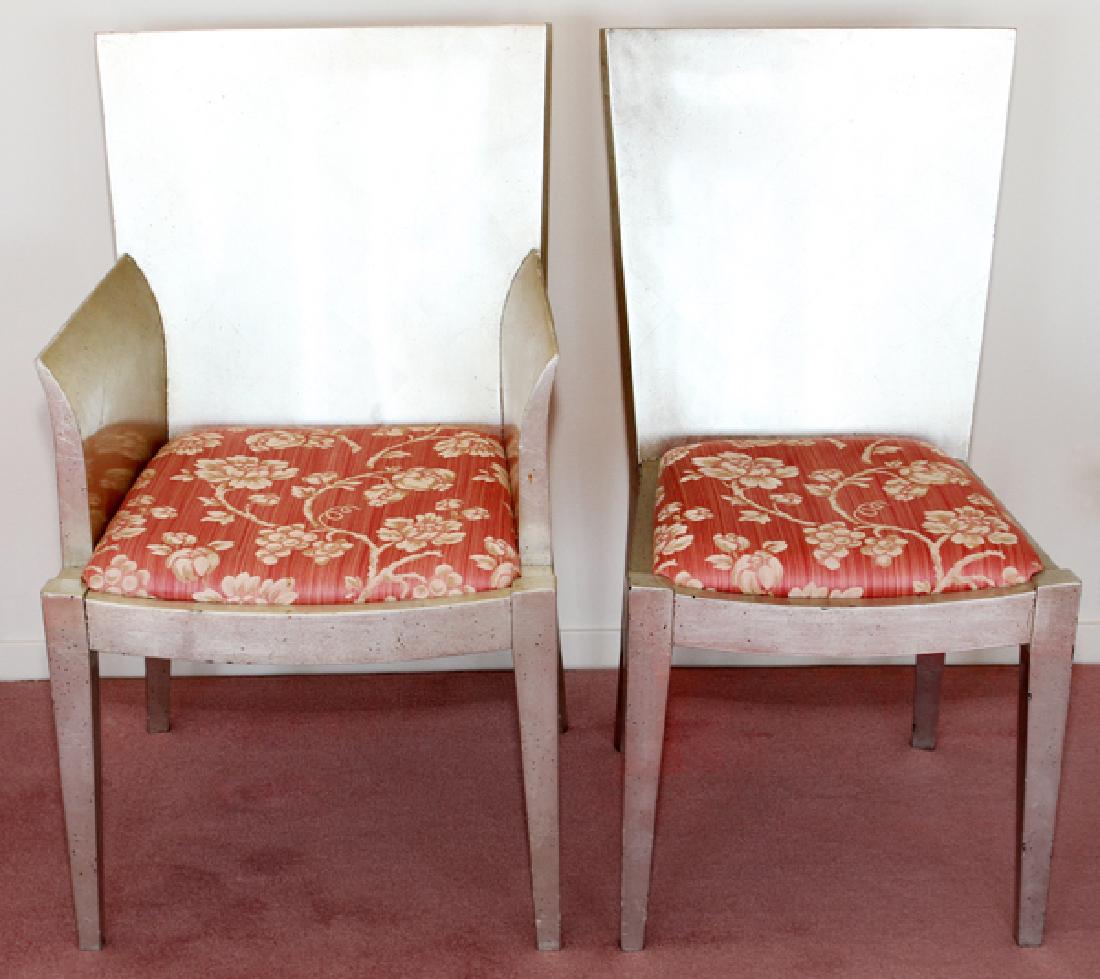 MODERN LACQUERED WOOD DINING CHAIRS, 1990'S (1 of 2)