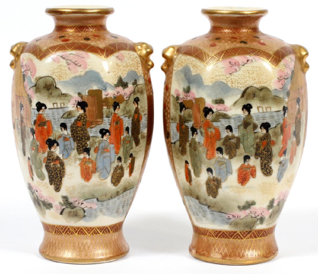 JAPANESE SATSUMA VASES, CIRCA 1900 PAIR (1 of 3)