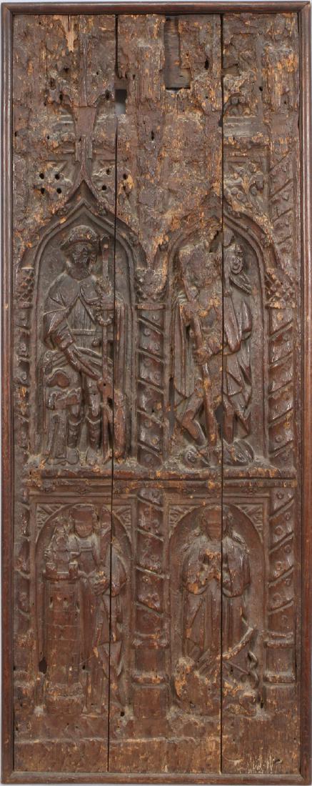ITALIAN ANTIQUE CARVED WOOD PANEL (1 of 4)