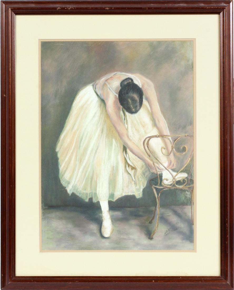CAROL MOORE PASTEL ON PAPER, 1984 BALLET DANCER (1 of 2)