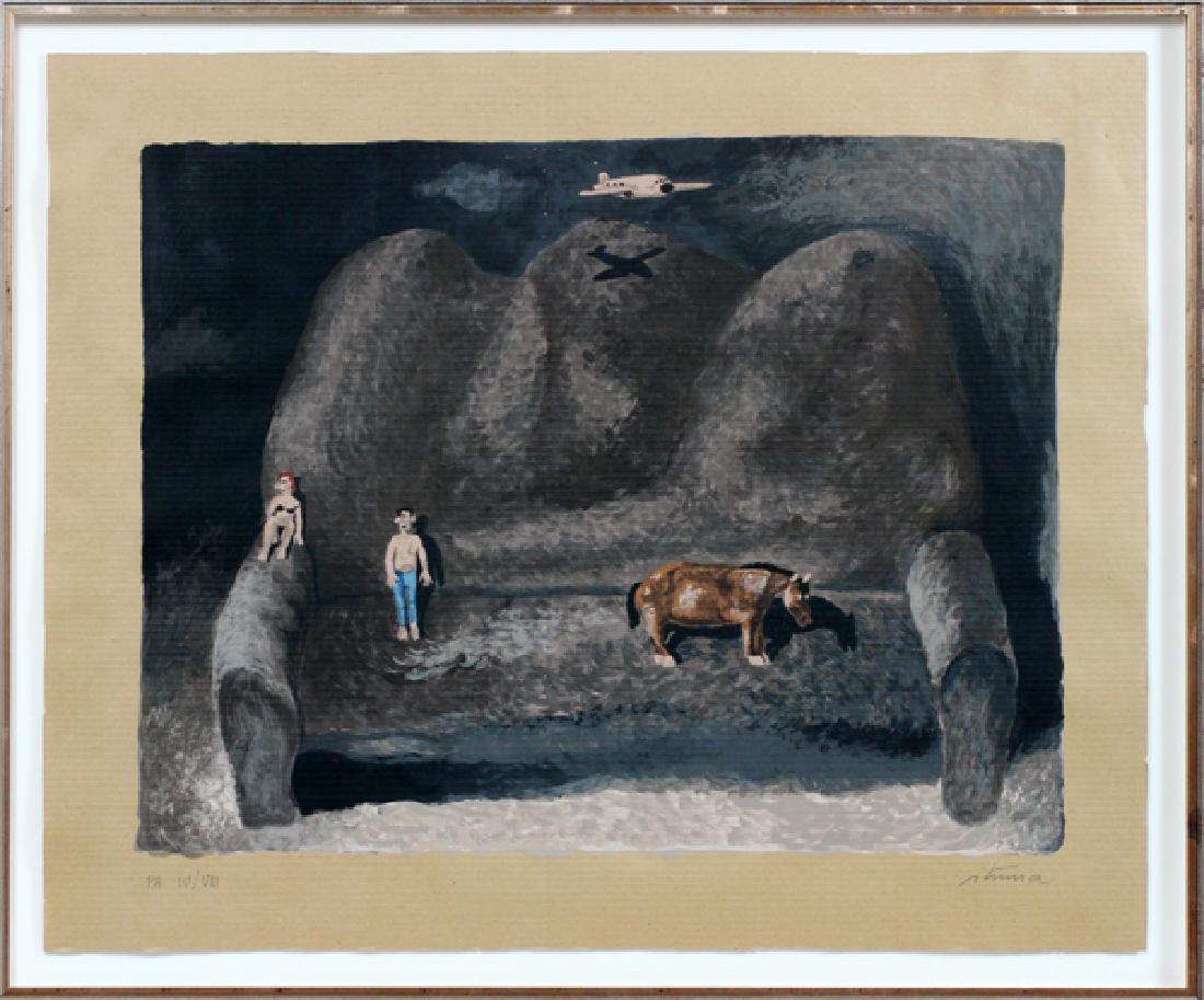 IGNACIO ITURRIA COLOR SEIGRAPH ON CARDBOARD, 1994: IGNACIO ITURRIA, (URUGUAYAN, B. 1949), COLOR SEIGRAPH ON CARDBOARD, 1994, H 25", W 31 1/2" "SILLON ELEPHANTE" :Framed. PA IV/VIII floated. Pencil signed. Published by La Fundacion Praxis. 31 1/2" x 38