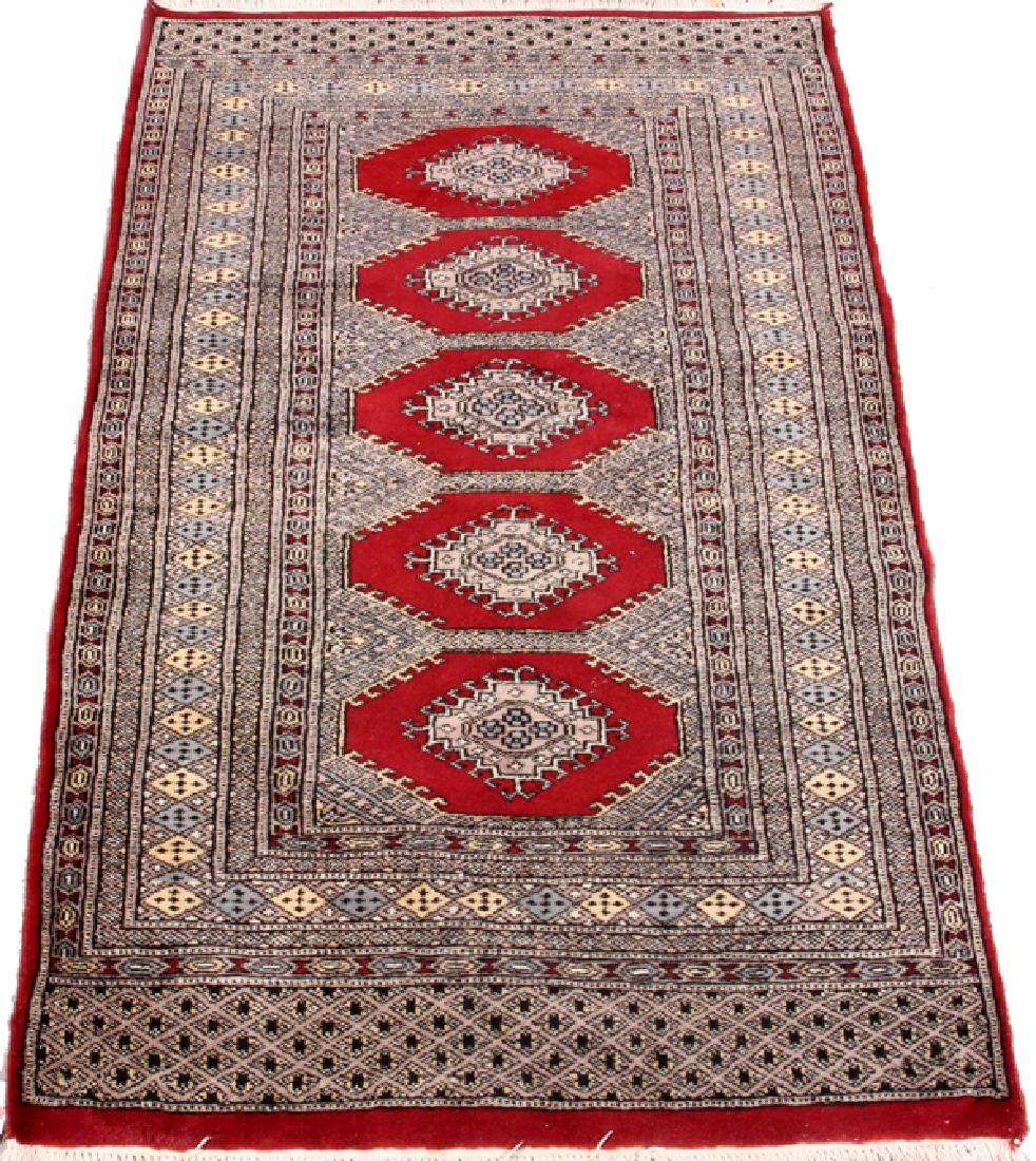PAKISTAN BOKHARA WOOL RUG, W 3' 2", L 4' 11" (1 of 2)