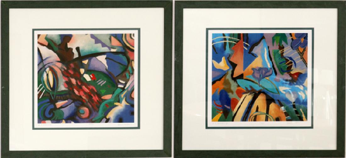 RENEE VINSON PRINTS, PAIR ABSTRACT COMPOSITIONS (1 of 4)