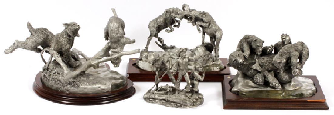 FRANKLIN MINT PEWTER SCULPTURES, 1977, 4 PCS (1 of 5)