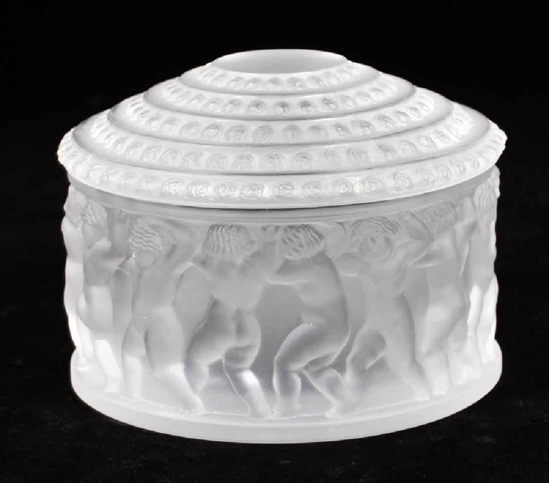 LALIQUE "ENFANTS" CRYSTAL POWDER BOX WITH LID
