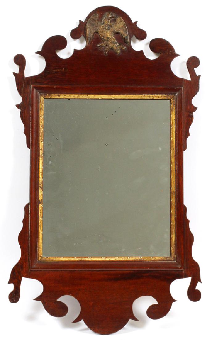 CHIPPENDALE MAHOGANY CARVED MIRROR (1 of 6)