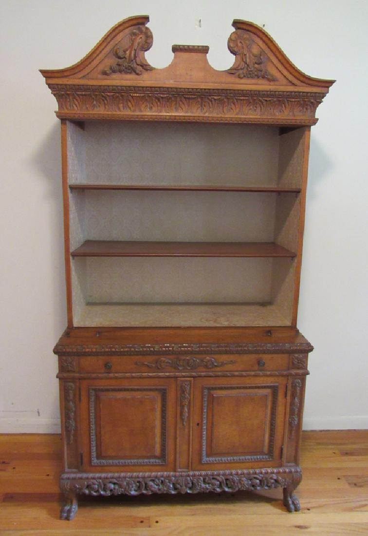 ROBERT IRWIN WALNUT CHINA CABINET: ROBERT IRWIN WALNUT CHINA CABINET, H 77" W 40" L 20" Open shelves.