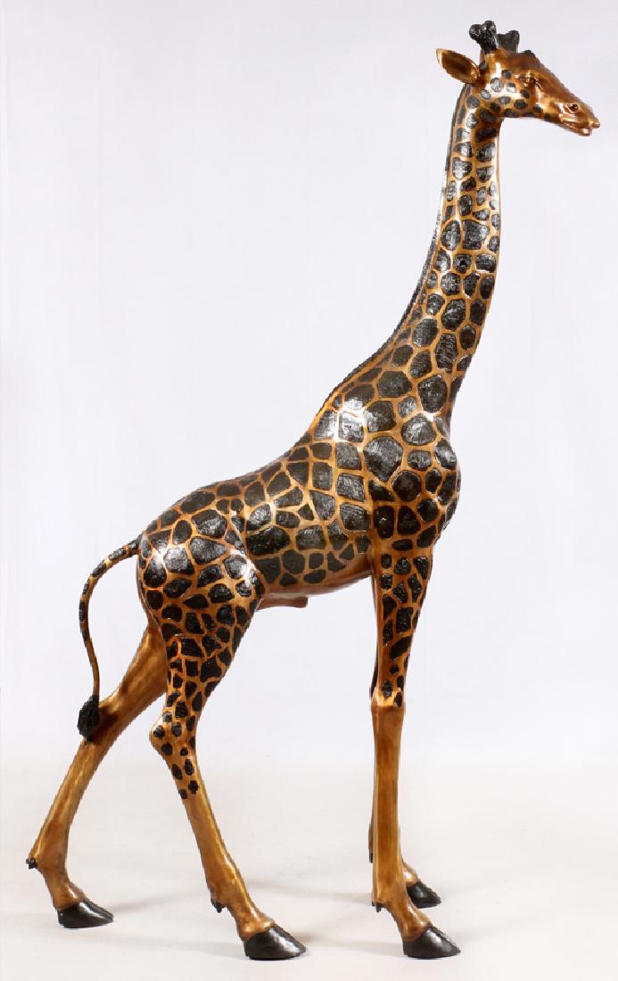 BRONZE GARDEN GIRAFFE SCULPTURE, LIFE SIZE (1 of 3)