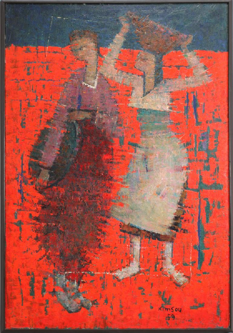KIM SOU OIL ON CANVAS "LES DEUX AMIES" (1 of 14)