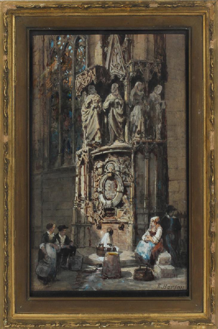 EMILE ANTOINE FRANCOIS HERSON WATERCOLOR PAINTING (1 of 4)