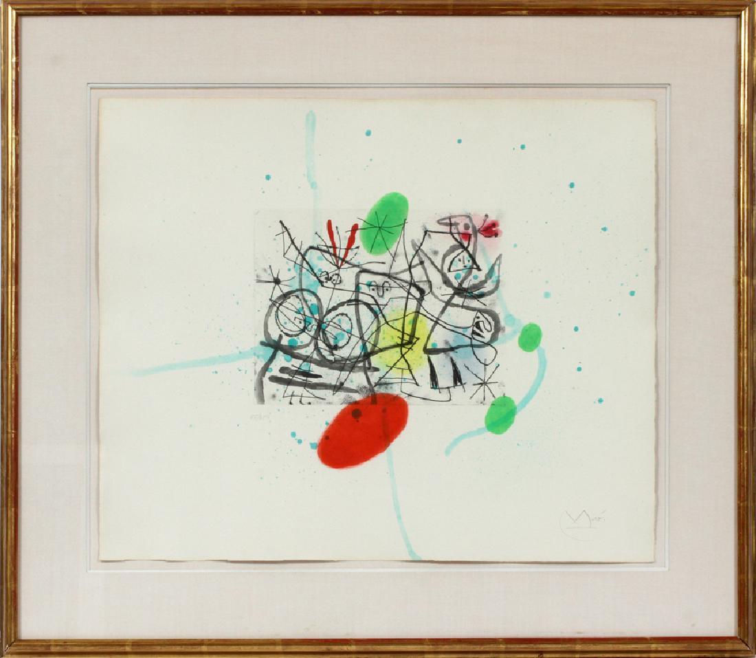 JOAN MIRO ETCHING ON PAPER, 1964 (1 of 5)