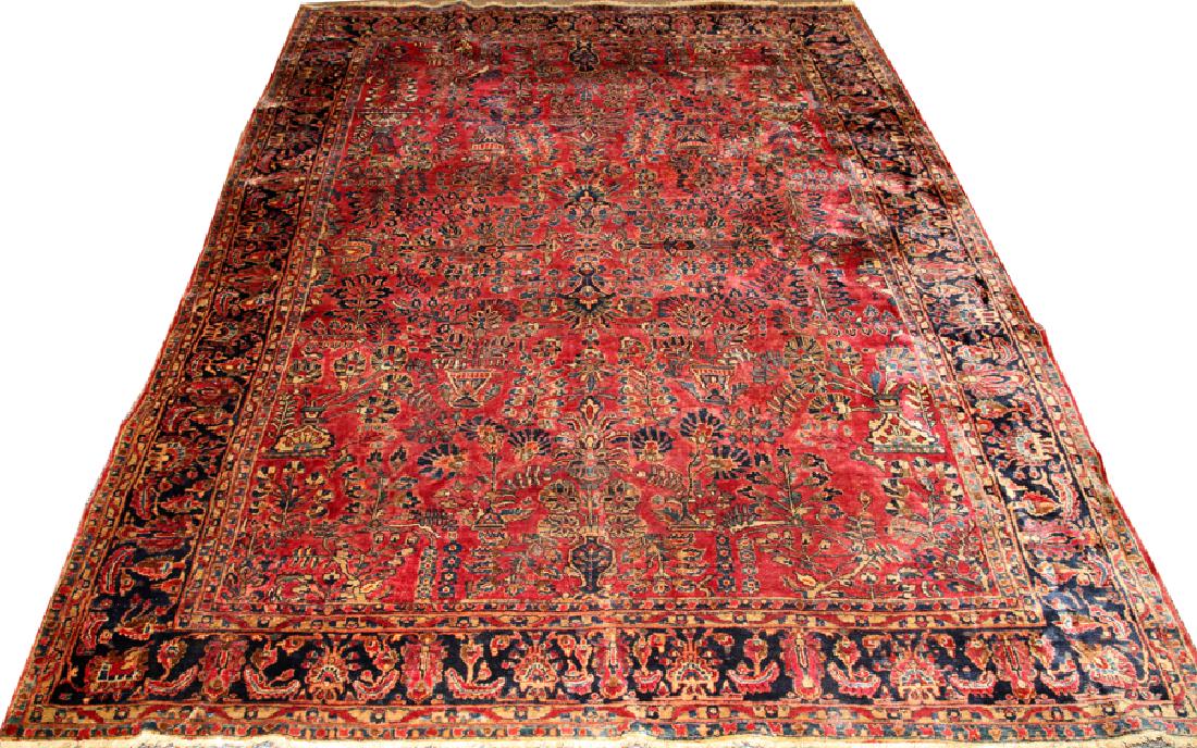 SAROUK PERSIAN CARPET, W 8'10", L 11'3" (1 of 4)