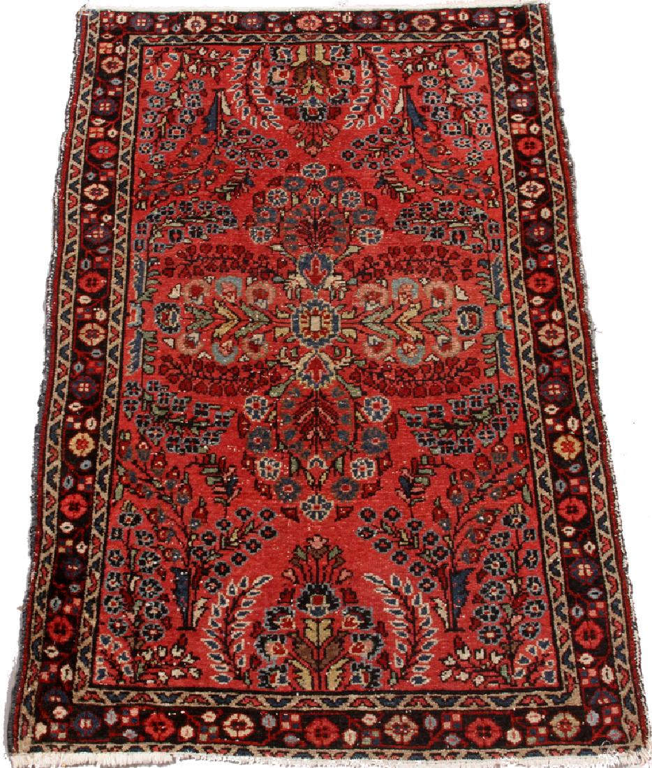 PERSIAN WOOL RUG, W 31", L 46" (1 of 2)