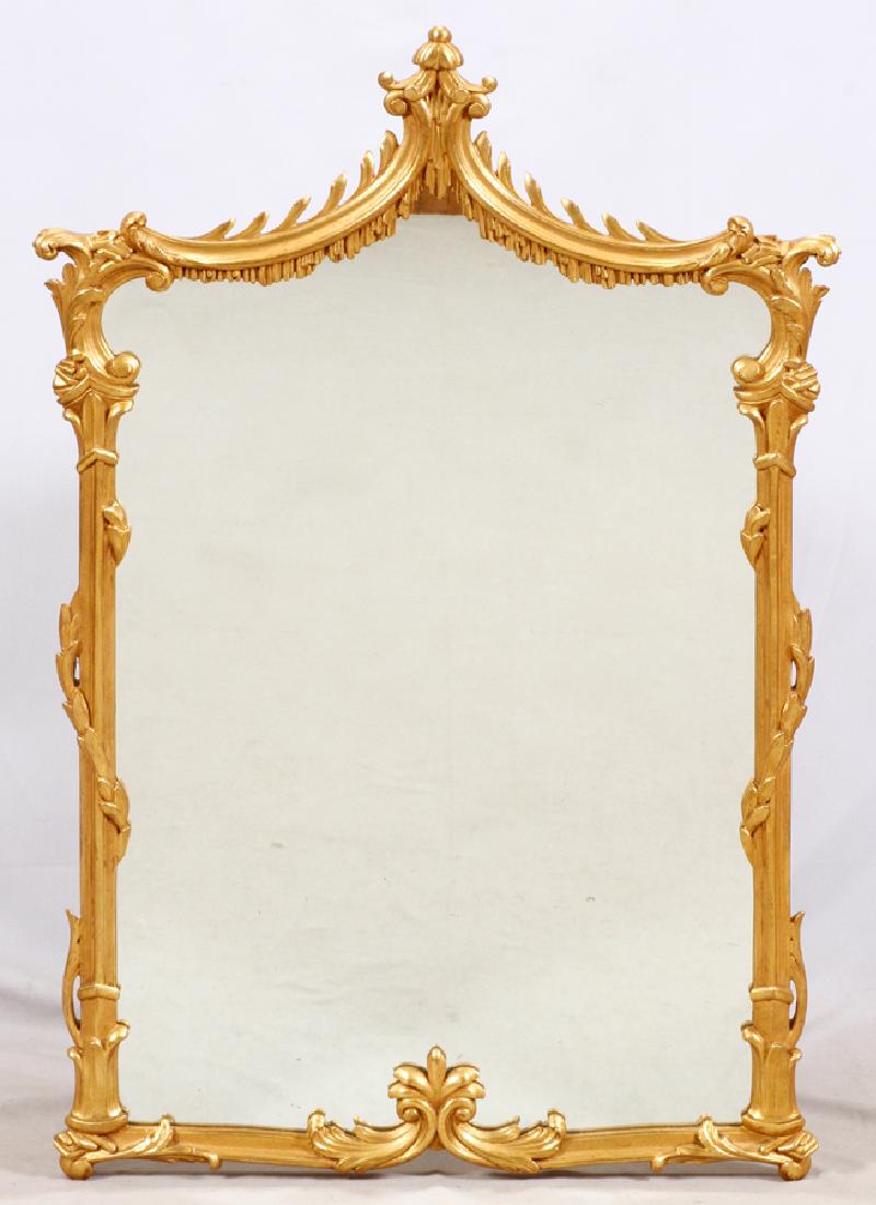 LA BARGE MIRROR, H 54", W 35": LA BARGE MIRROR, H 54", W 35" :A La Barge wall mirror having a twisting vine design. La Barge label on verso.