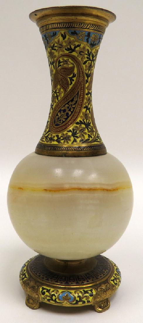 FRENCH CHAMPLEVE AND ONYX URN 19TH.C. (1 of 1)