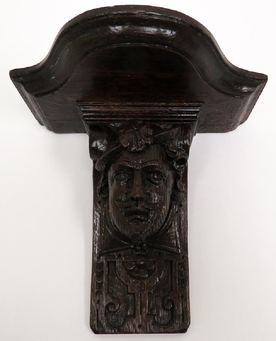 CARVED GERMAN OAK FIGURAL CURIO BRACKET 19TH.C (1 of 1)