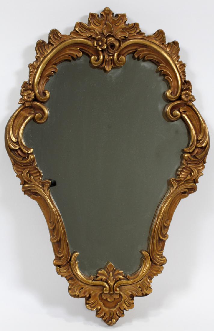 CARTOUCHE SHAPED WALL MIRROR, FRENCH STYLE (1 of 3)
