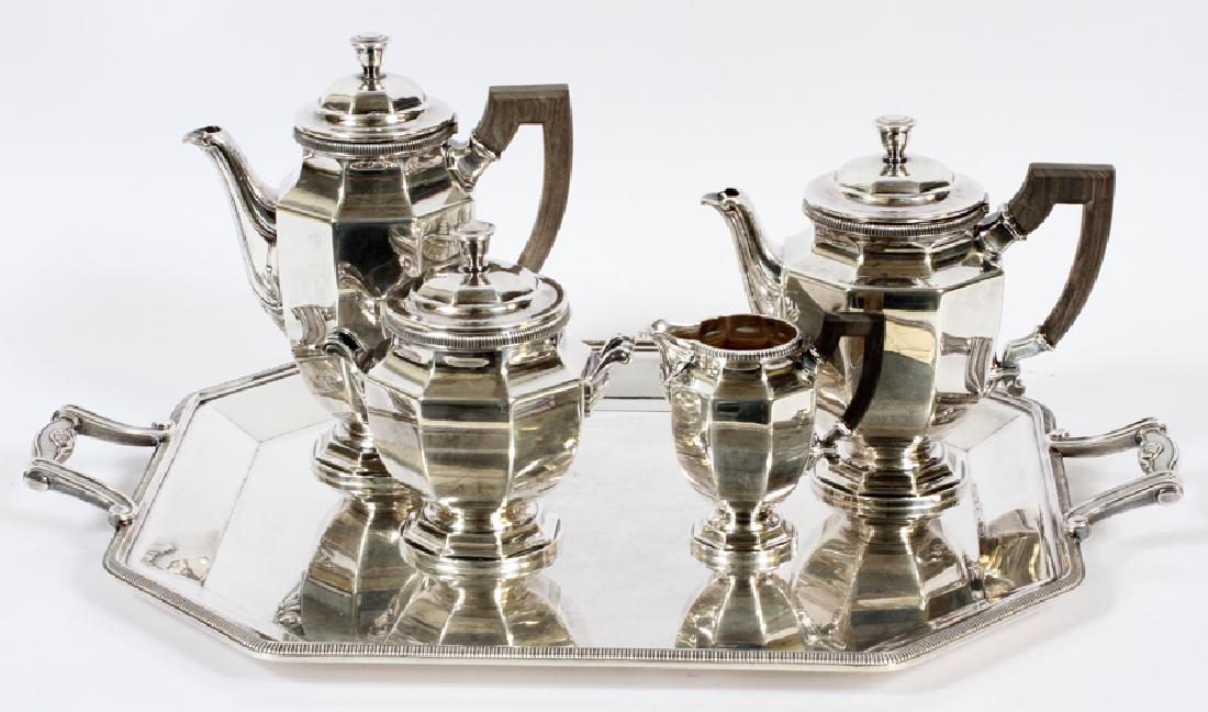 FRENCH CHRISTOFLE SILVER PLATE TEA SERVICE 5 PCS. (1 of 4)