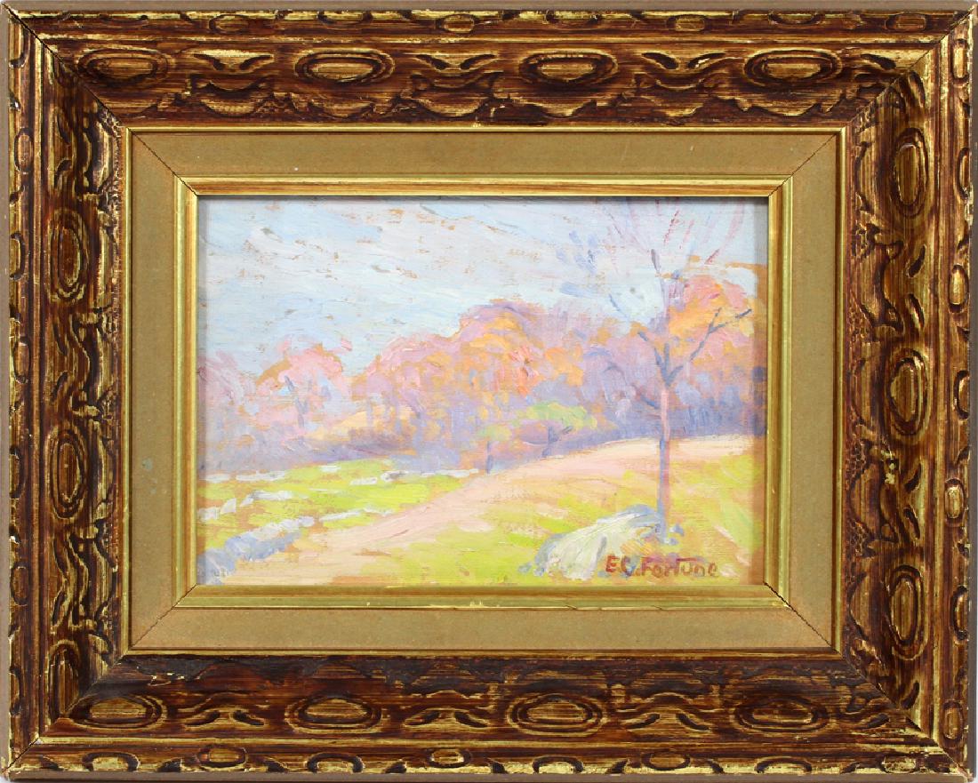 E.  CHARLTON FORTUNE OIL ON BOARD LANDSCAPE SCENE (1 of 3)