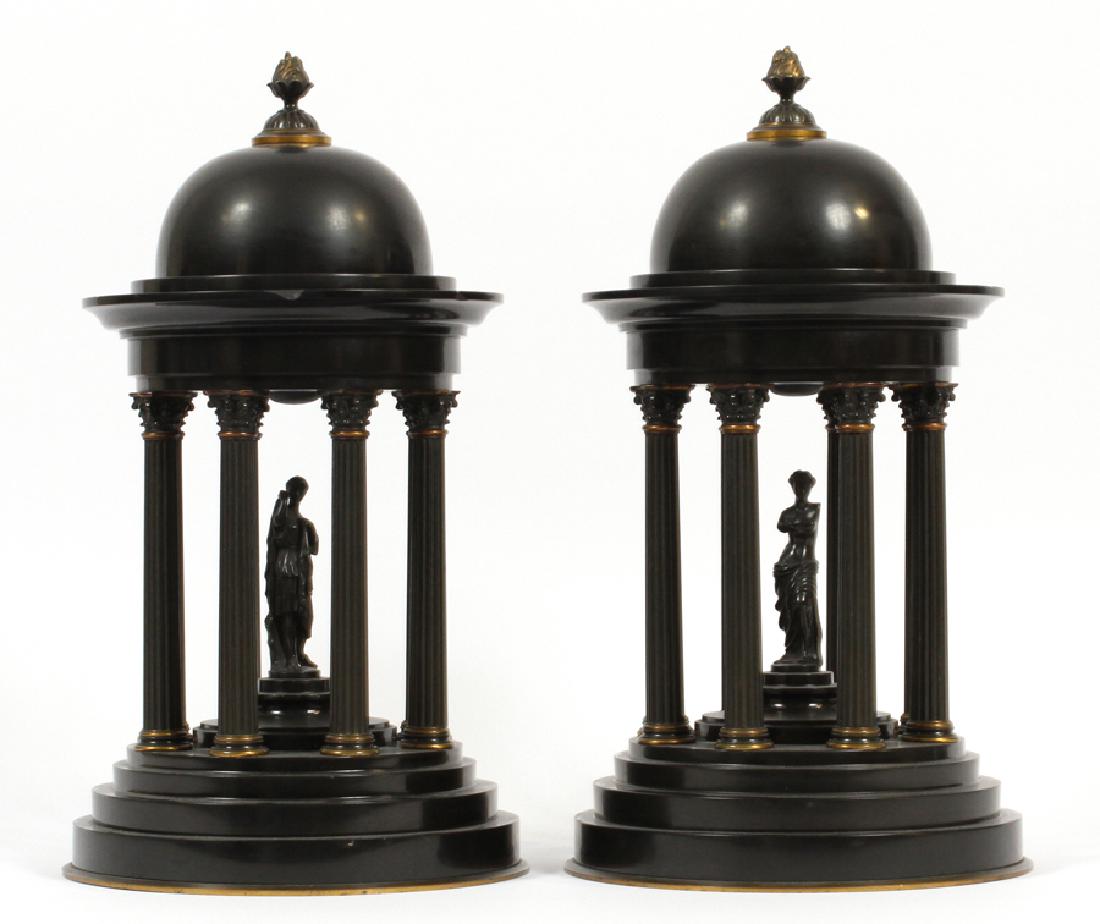 BELGIAN MARBLE AND BRONZE BALDACCHINOS, 19TH.C. (1 of 6)