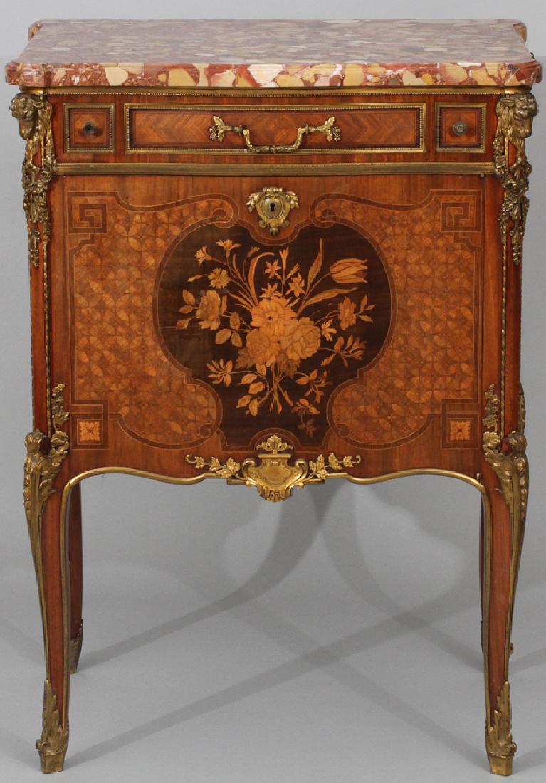 FRENCH LOUIS XV STYLE MARBLE TOP SMALL COMMODE (1 of 6)