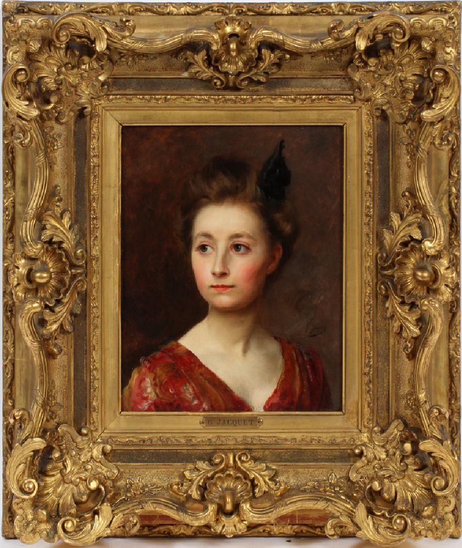 GUSTAVE JACQUET OIL ON BEVELED WOOD PANEL (1 of 7)