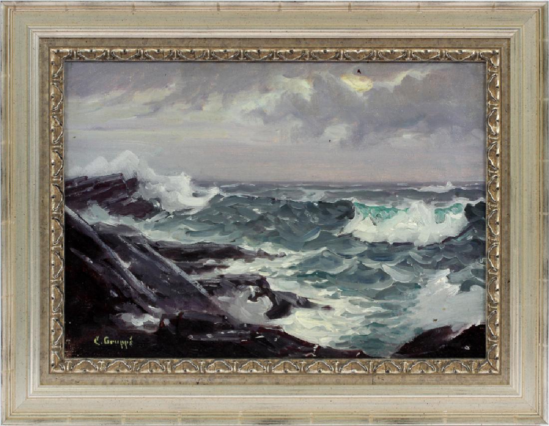 CHARLES PAUL GRUPPE OIL ON ARTIST BOARD SEASCAPE (1 of 4)